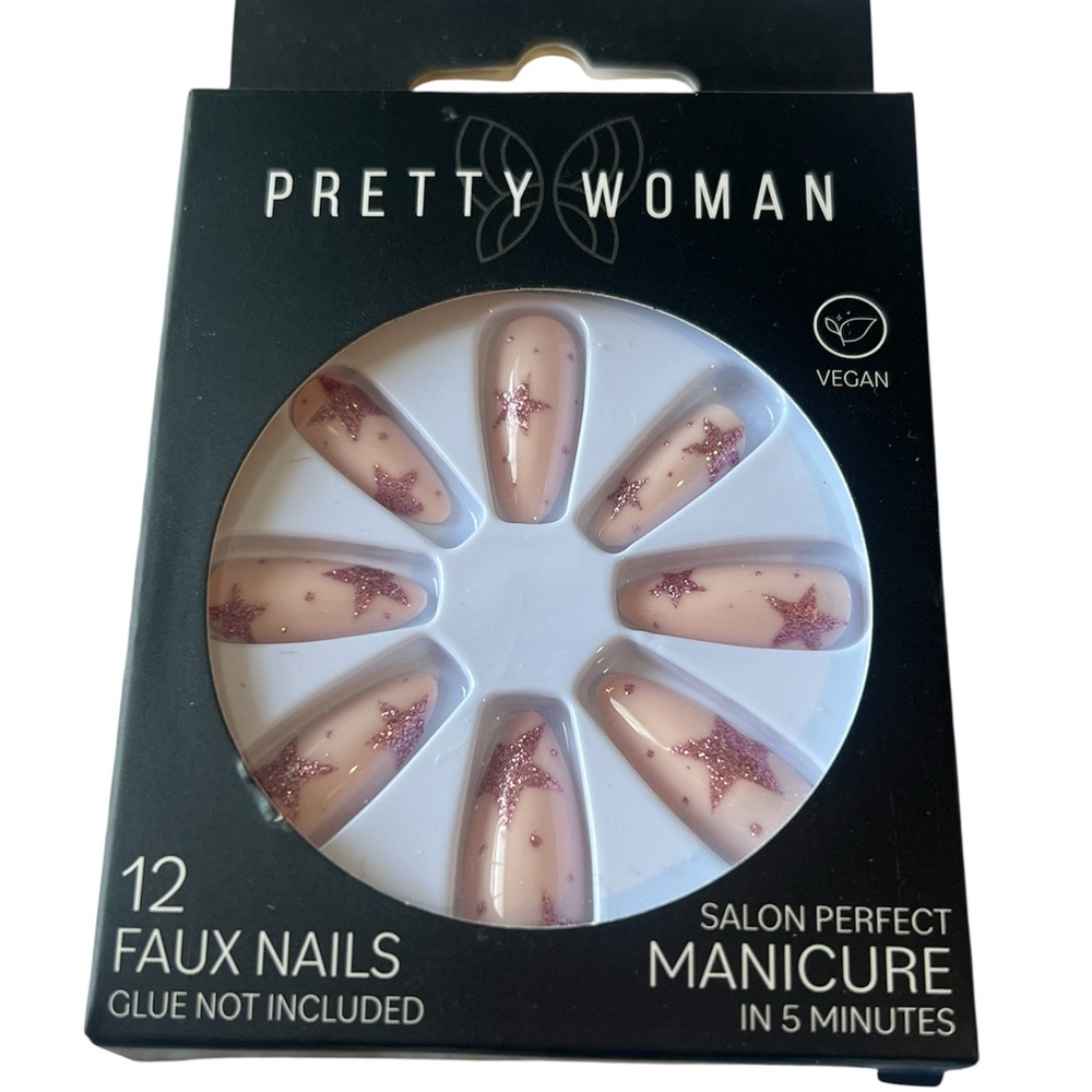 Pink Star Press-On Nails